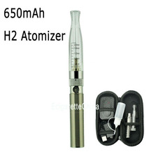 E-cigarette 650mAh Battery and H2 Atomizer Single Bag Starter Kit (stainless+transparent)