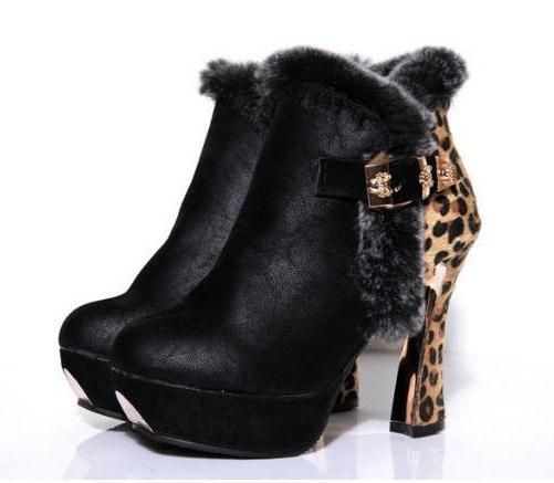 Women s pumps New 2015 women s Leopard shoes high heels single shoes thick heel platform