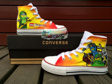 Ninjago Converse Hand Painted Fashion Shoes Men Womens Canvas Sneaker High Top Spring Shoes
