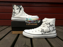 Vampire Diaries Hero Ian Somerhalder Hand Painted Converse Shoes Custom Canvas Sneaker for Spring Summer