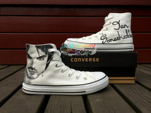 Vampire Diaries Converse All Star Shoes Custom Canvas Sneaker Men Women Hand Painted Ian Somerhalder