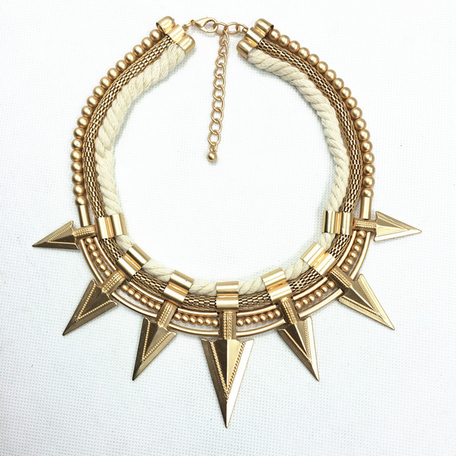 2014 New vintage Mortal kombat Plated Gold Bone Chain jewelry fashion punk necklace women statement necklaces