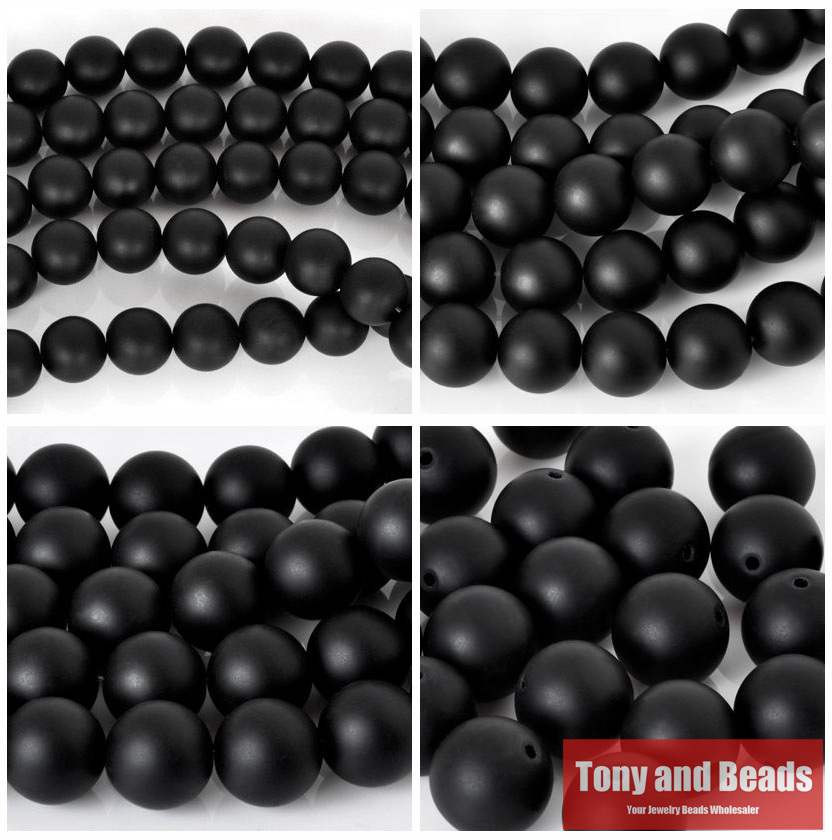 Free Shipping AAAA Quality Black Frost Onyx Agate Round Beads 16 Strand 4 6 8 10