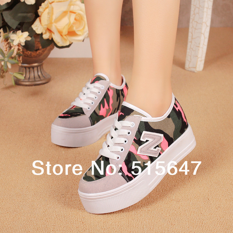 Spring Women s Flat Platform Camo Sneakers Lace Up Ankle Boots Girl s Fashion Sport Shoes