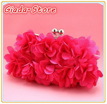 New Women’s Evening Bag Fashion Petal Cutch Wedding Party Bridal Handbags Chain Shoulder Messenger Bag Multicolor Free Shipping