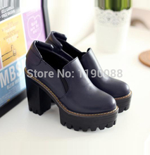 Fashion thick heel high-heeled shoes 2014 spring and autumn female shoes ankle-length elastic strap platform boots single shoes