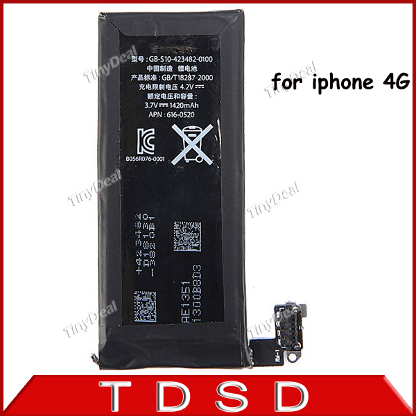 1420mAh Replacement Battery Pack Genuine Li ion Mobile Phone Accessory Backup Battery for iPhone 4 4G