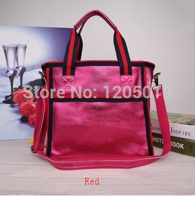 2014 casual bag neon color block the teethteats dsmv cowhide ultra light trapezoidal large bag all