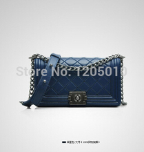 Left bank women s genuine leather handbag fashion plaid 2014 small chain bag messenger bag vintage