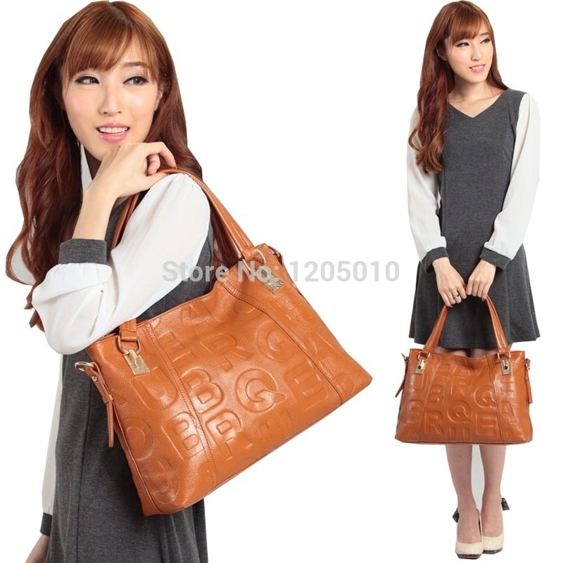 2014 first layer of cowhide genuine leather embossed one shoulder cross body handbag casual handbag women
