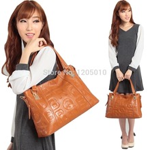 2014 first layer of cowhide genuine leather embossed one shoulder cross-body handbag casual handbag women’s genuine leather