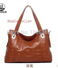 2014 first layer of cowhide genuine leather embossed one shoulder cross body handbag casual handbag women