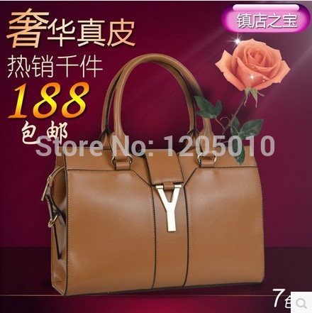 Genuine leather women s handbag 2014 the trend of fashion big bag fashion handbag messenger bag