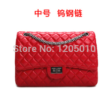 2014 women s bags handbag plaid shoulder bag cross body bag Small women s fashion sheepskin