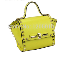 2014 Warren mini star style genuine leather rivet bag mini swing bag one shoulder bag women