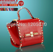 2014 Warren mini star style genuine leather rivet bag mini swing bag one shoulder bag women