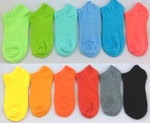Free Shipping Children Colorful Candy Color Cotton Socks 2015 Spring Summer Girl Solid Color Sock Slippers