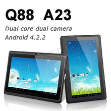 Cheap Dual Core 7inch Tablet ! New Q88 Actions ATM7021 1.5 Ghz tablet pc Android 4.2 RAM DDR3 512M+4G ROM Dual Camera WiFi OTG