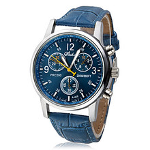 Free Shipping Unisex Round Case PU Band Quartz Analog Wrist Watch Assorted Colors 2014 New