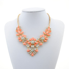 Fashion Brand Jewelry Necklace 2015 Shourouk Rainbow Colar Flower Stone Necklaces Pendants For Women Statement Choker