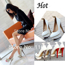 Leopard Shoe Dance Shoes Heels Red Sole High Heels Ladies Shoes 2014 Wedding Shoe Platform Pump