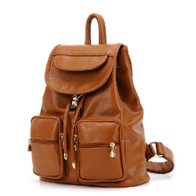 In 3 Color 2015 New Casual Leather Student Women Backpacks Vintage Brand Female School Outdoor Fun