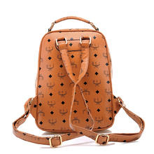 In 5Color 2015 New Casual Leather Student Women Backpacks Vintage Brand Female School Rivet Printing Bags