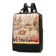 2014 color block vintage student school bag preppy style backpack casual backpack female