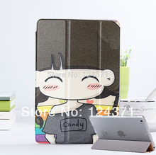 Free Shipping tablet accessories Stand Table PC Case PU Leather case Lovely Girl Printed Leather Case