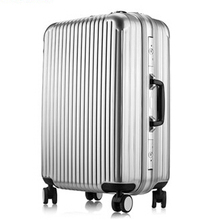 Free shipping Glary high quality commercial metal aluminum frame universal wheels trolley luggage travel bag luggage check box