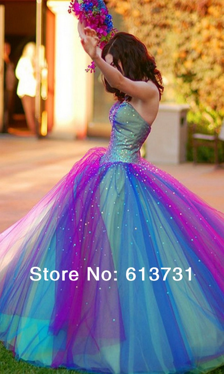 Rainbow wedding dresses