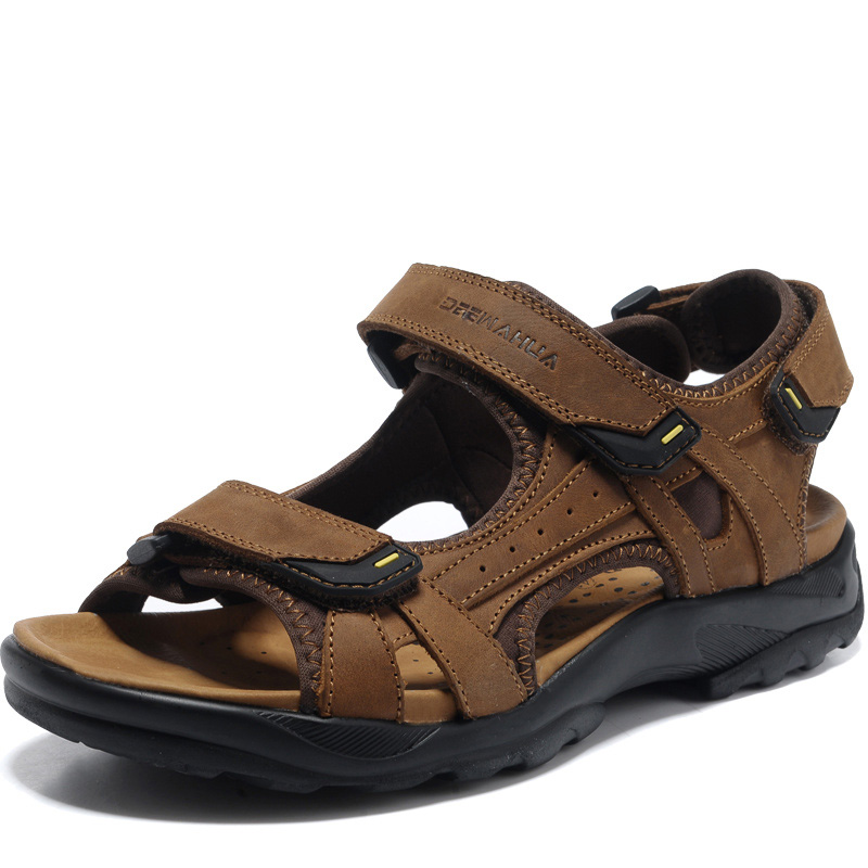 2014 mens summer sandals outdoor genuine leather gladiator sandals ...
