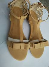 2014 New Sweet Freeshipping Pu Adhesive Casual Women Sandals Bow Wedges Shoes Comfortable Flats Special Offer