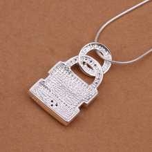 wholesale 2014 New Fashion 925 Sterling Silver Chain LOVE Lock Necklaces Pendants For Women Men jewelry