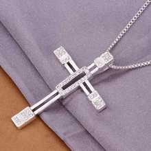 wholesale 2014 New Fashion 925 Sterling Silver  Chain across teg Necklaces  Pendants For Women Men jewelry SMTN344