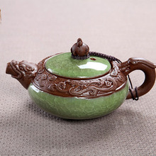 Free Shipping 7 pcs set Crackle Glaze Tea Sets Multi Color Ceramic Tea Set Pink Teapot