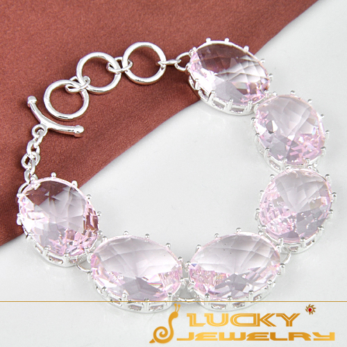Best Sale Fashion Honey Style Jewelry Pink Topaz Crystal Bracelet As Woman s Wedding Party Jewelry