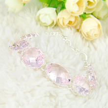 Best Sale Fashion Honey Style Jewelry Pink Topaz Crystal Bracelet As Woman s Wedding Party Jewelry