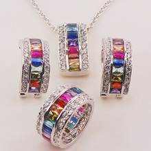 New Morganite Blue Topaz Garnet Amethyst Ruby Pink Kunzite Woman 925 Sterling Silver Crystal Pendant KP07