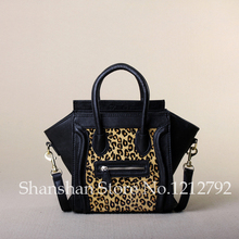 Messenger bag personality street leopard print horsehair micro smiley bag handbag women’s handbag bw
