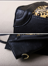 free shipping 2014 women new arrival fashion brand Messenger bag PU leather Horsehair Leopard smiley handbag