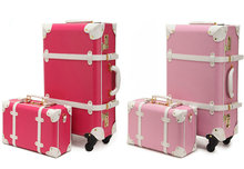 New Women Vintage Luggage Sets PU Leather Travel Suitcase,Universal Wheels Trolley Luggage 22″ 24″ inch Rolling Luggage