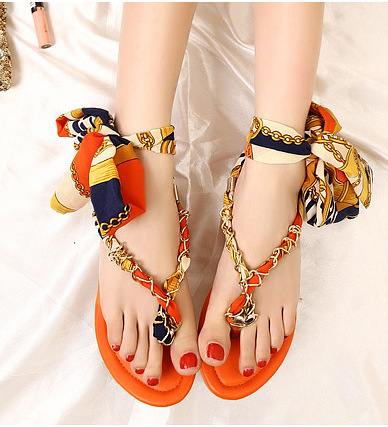 2014 summer new women sandals Roman style herringbone thong sexy metal buckle straps with flat sandals