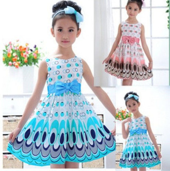 2015 дети девушки мило павлина цвет рукавов платье принцессы круг дети свадебные платья