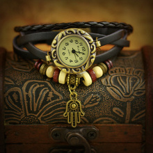 2014 new high Quality Women s Woman Lady Girls Leather Vintage Style Jewelry Bracelet Gifts Quartz