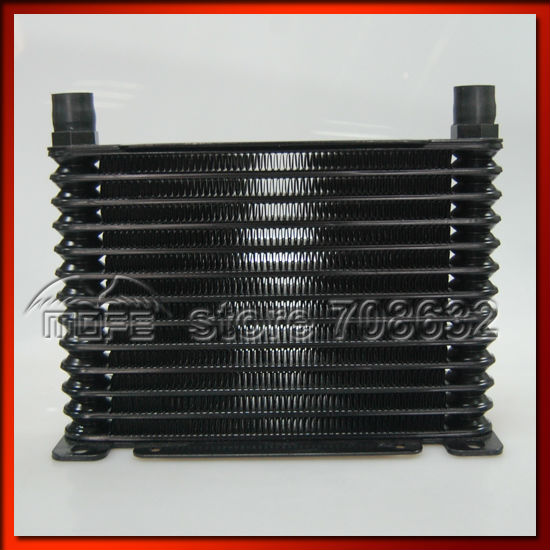 Universal Engine Transmission AN10 13 Row Oil Cooler Kit Oil Sandwich Adapter Braided Nylon Stainless Steel