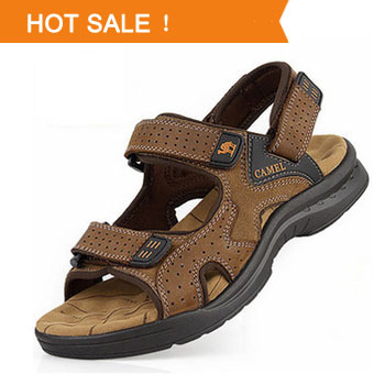 New-2014-Camel-Men-Sandals-Slippers-Genuine-Leather-Cowhide-Sandals ...