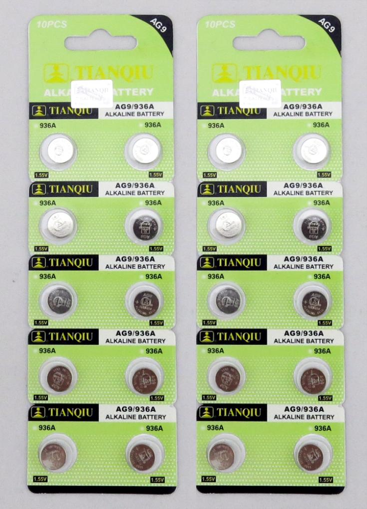 Купить 100pcs/lot ag9 936a sgs сертификат tianqiu бренда 1.55V щелочной ...