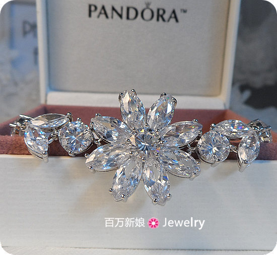 Free shipping Luxury platinum zircon the bride bracelet marriage accessories jewelry