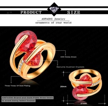Romantic Engagement Ring 18K Gold Plate Love Rings For Women With Austrian Crystal SWA Element Ri